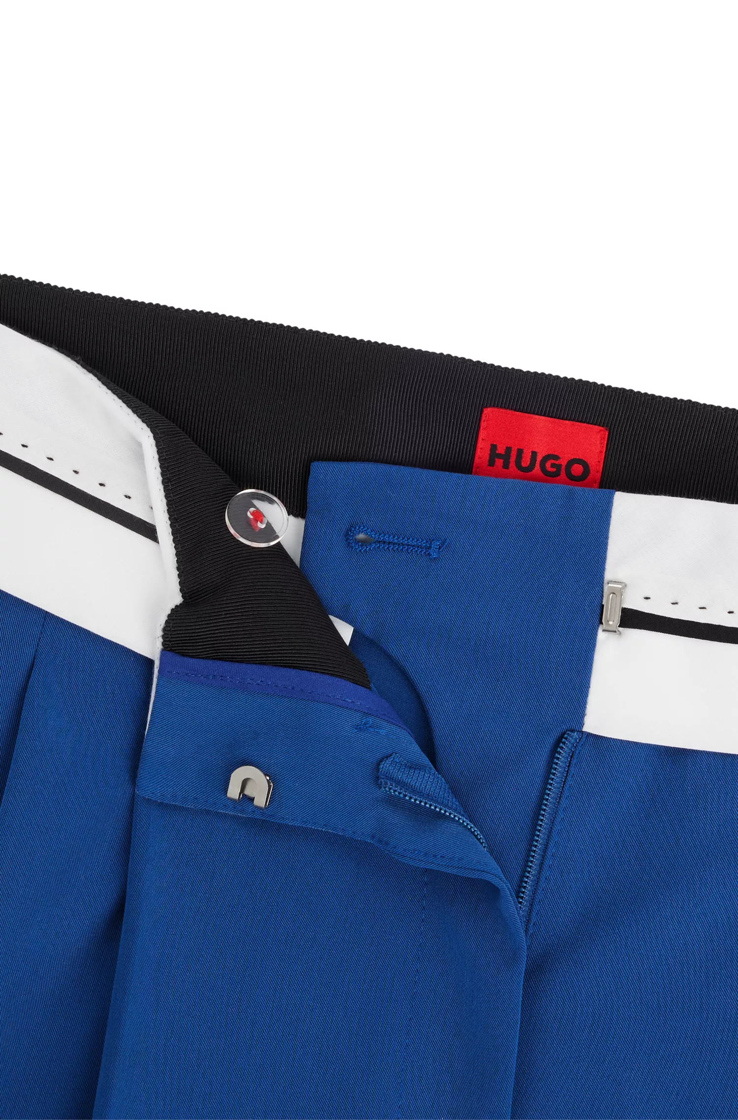 Calça HUGO vermelha - Corte relaxado com detalhe de cós invertido