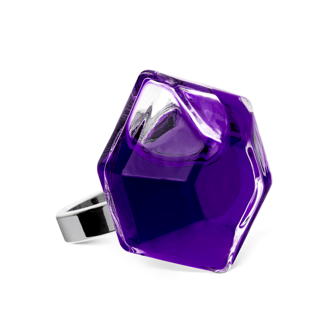 Bague en verre soufflé - Energie Medium transparent