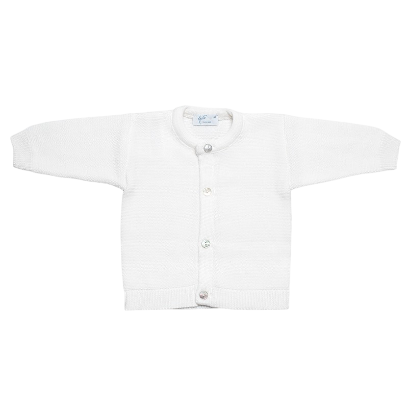 Babyjacke Merinowolle wollweiss