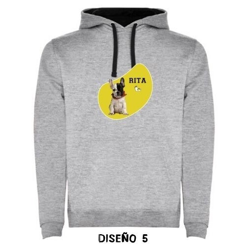 Moletom amarelo personalizável em cinza