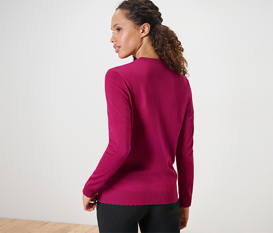 Feinstrick-Cardigan mit Wellenkante