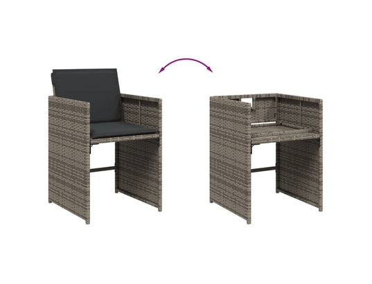 VIDAXL - Ensemble table et chaises Ensemble à manger de jardin 15 pcs coussins gris résine tres...