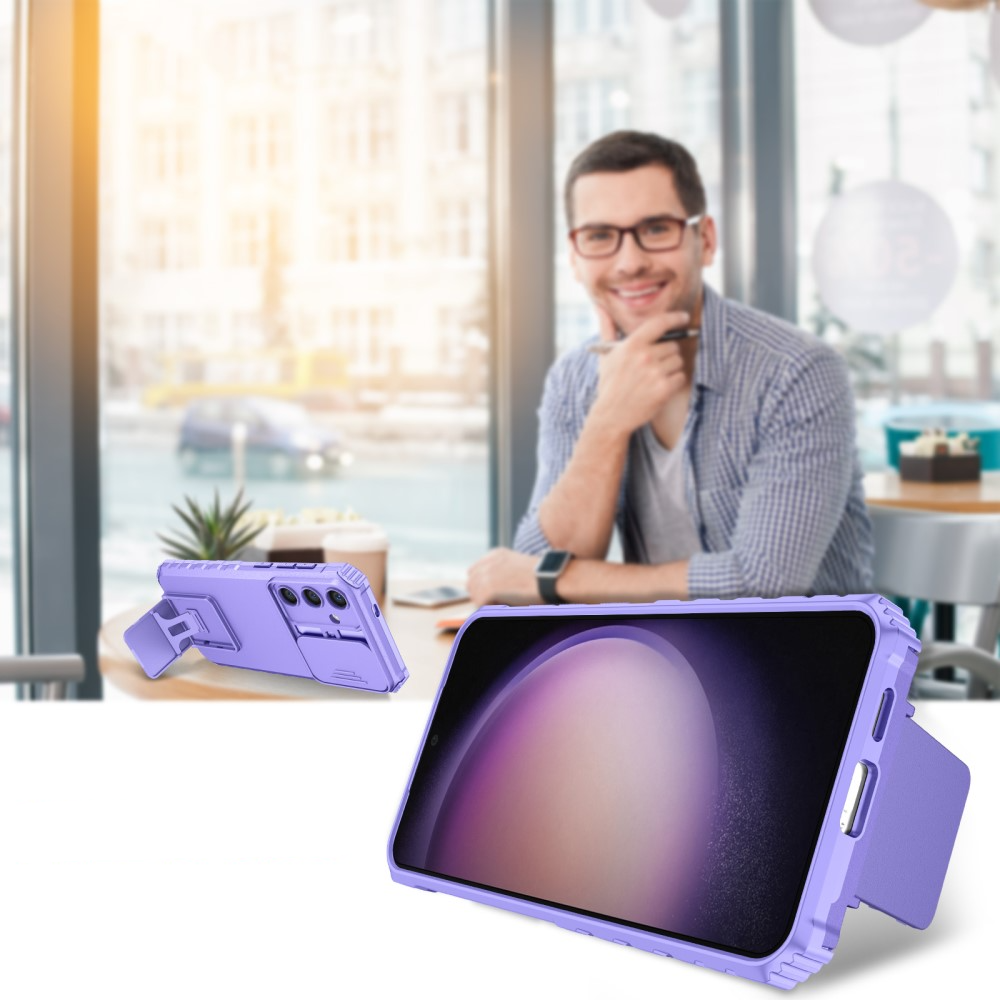 Samsung Galaxy S24 Hybrid Outdoor Hardcase Hülle mit Cam-Slider   Kickstand - Lila (Matt)