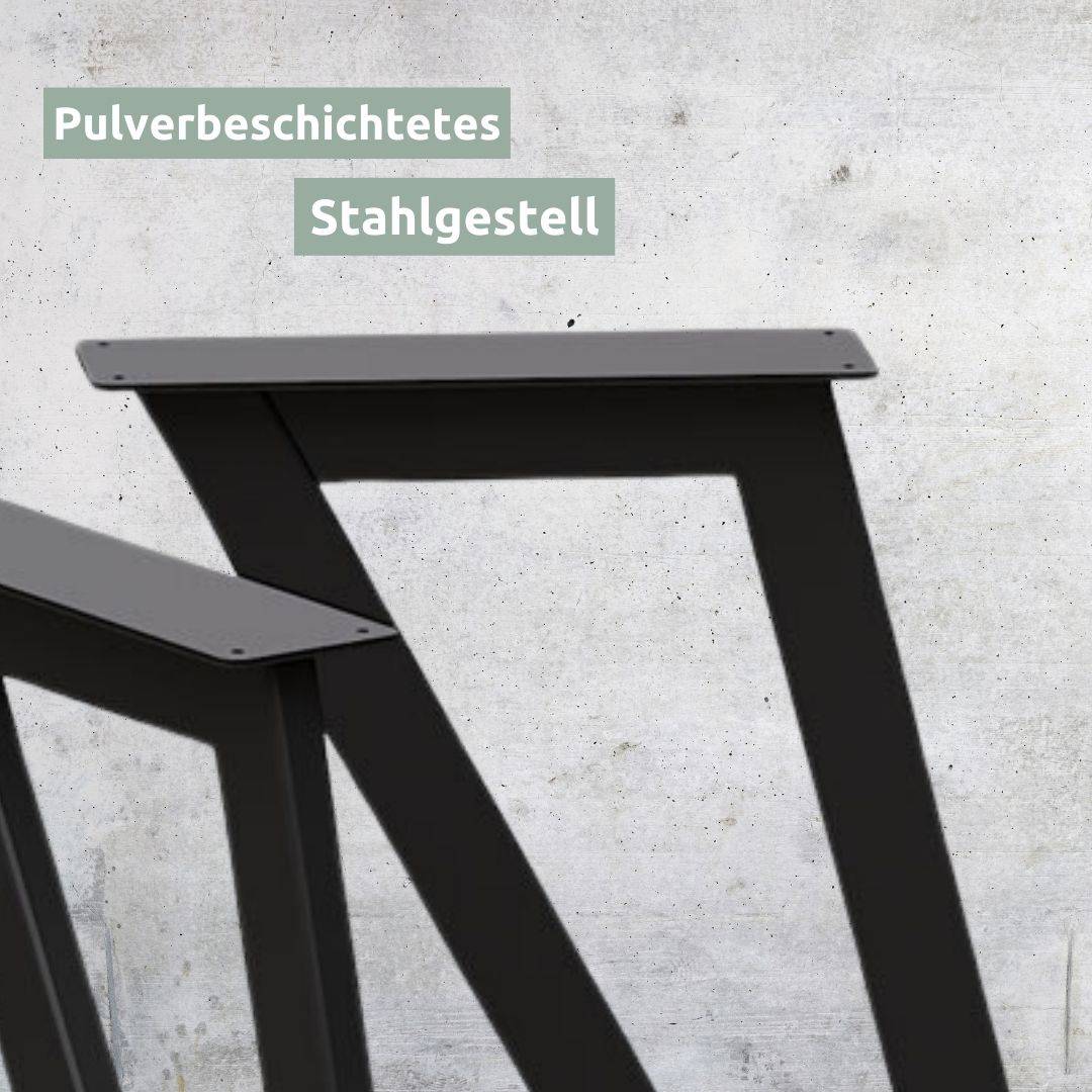 holz4home® Dreieck Tischgestell Metall schwarz – Set aus 4 Füßen