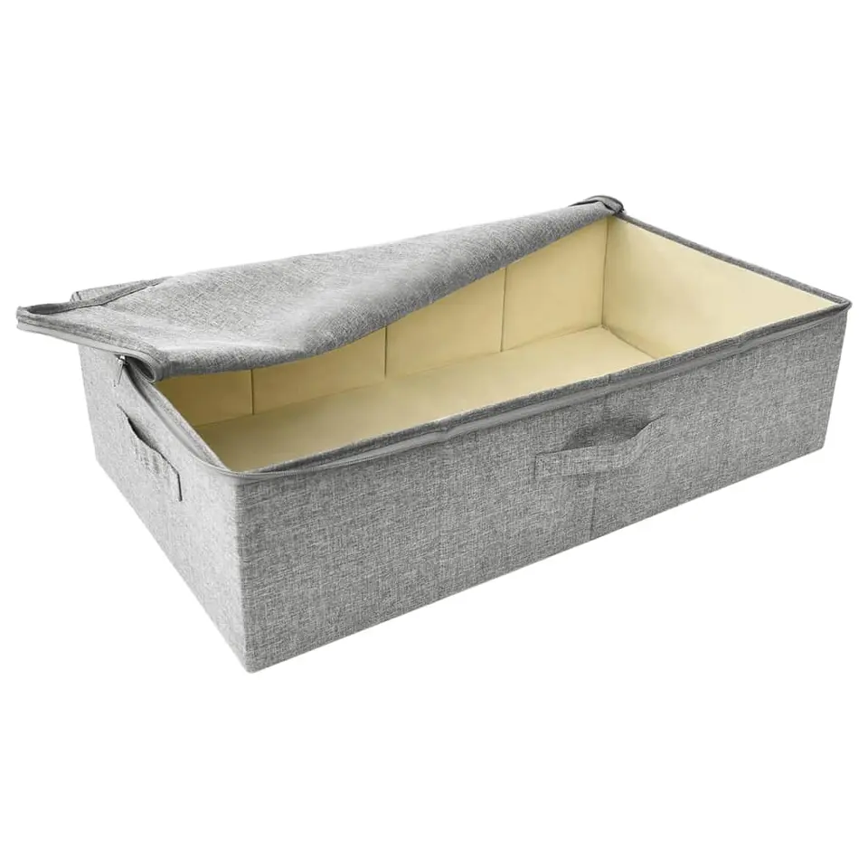 vidaXL - Opbergbox Opbergboxen - Grijs - Stof - 2 stuks