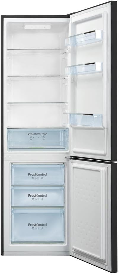 Amica KGCL 387 150 S Kühl-Gefrierkombination/Schwarze Edelstahloptik / 176cm Höhe/elektr. Steuerung/weniger Abtauen dank FrostControl/VitControl Schublade