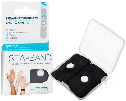 Sea Band Bracelet D'Acupression Adulte Noir 2 Pièces