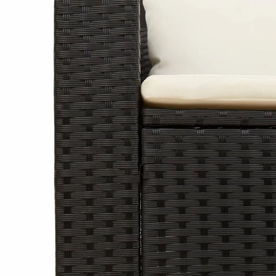 vidaXL - Loungeset - Zwart - Poly rattan