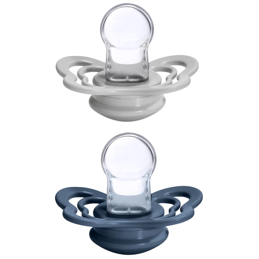 BIBS® Schnuller Couture Cloud  Steel Blue Silikon 0-6 Monate, 2 Stk.