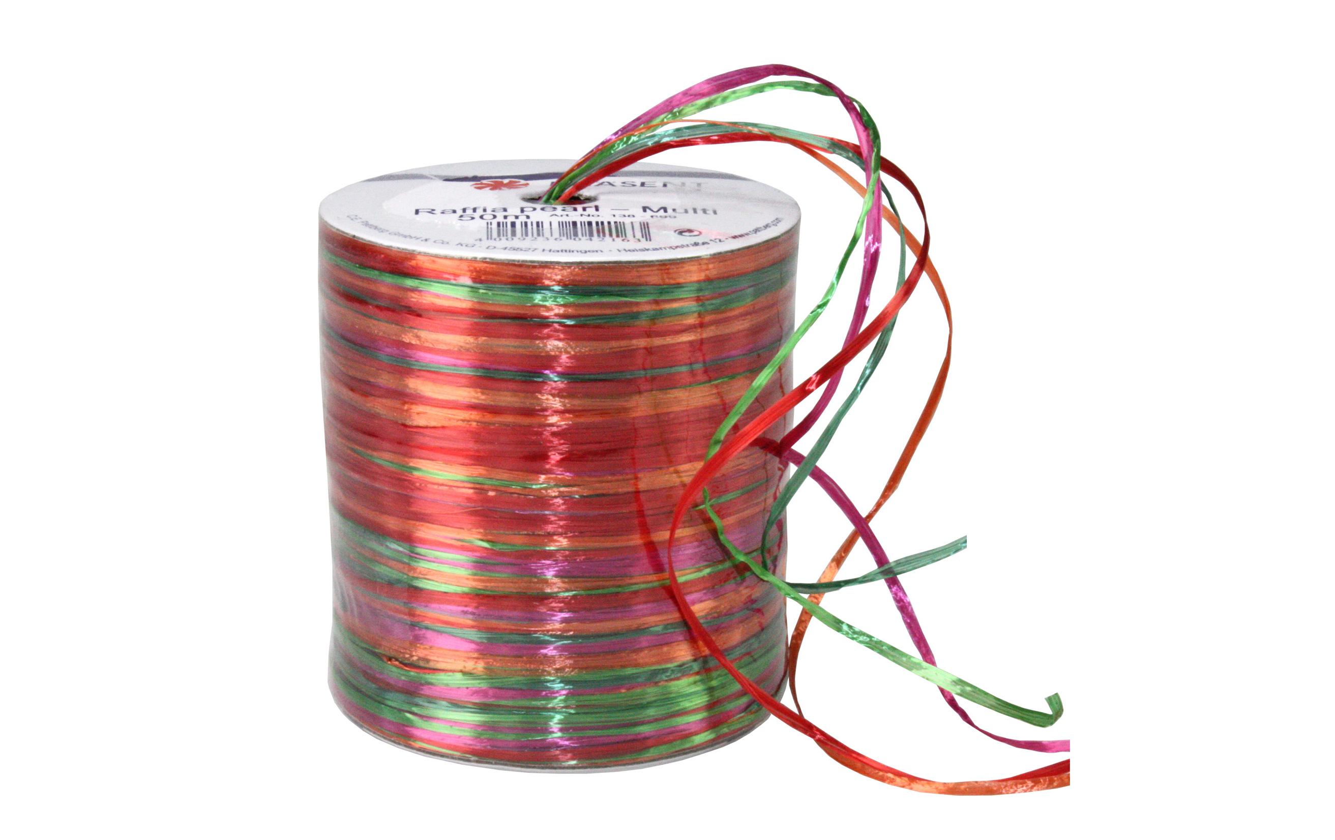 Geschenkband Raffia Pearl Grösse: 50 m, MehrfarbigBand für Geschenke