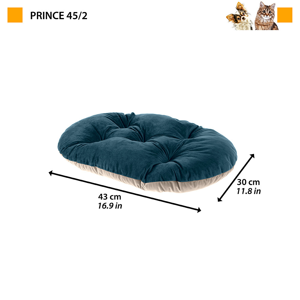 Ferplast coussin pour chiens et chats prince 45/2, petit lit rembourré pour animaux, double-face, 43x30 cm, rose