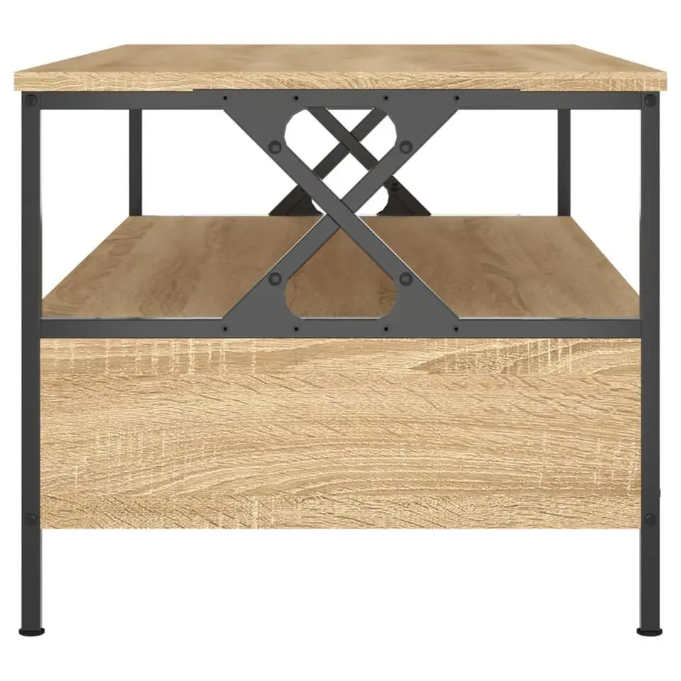 vidaXL - Rechthoekige Salontafel met 2 lades - Sonoma eiken - Hout - 100x51 cm