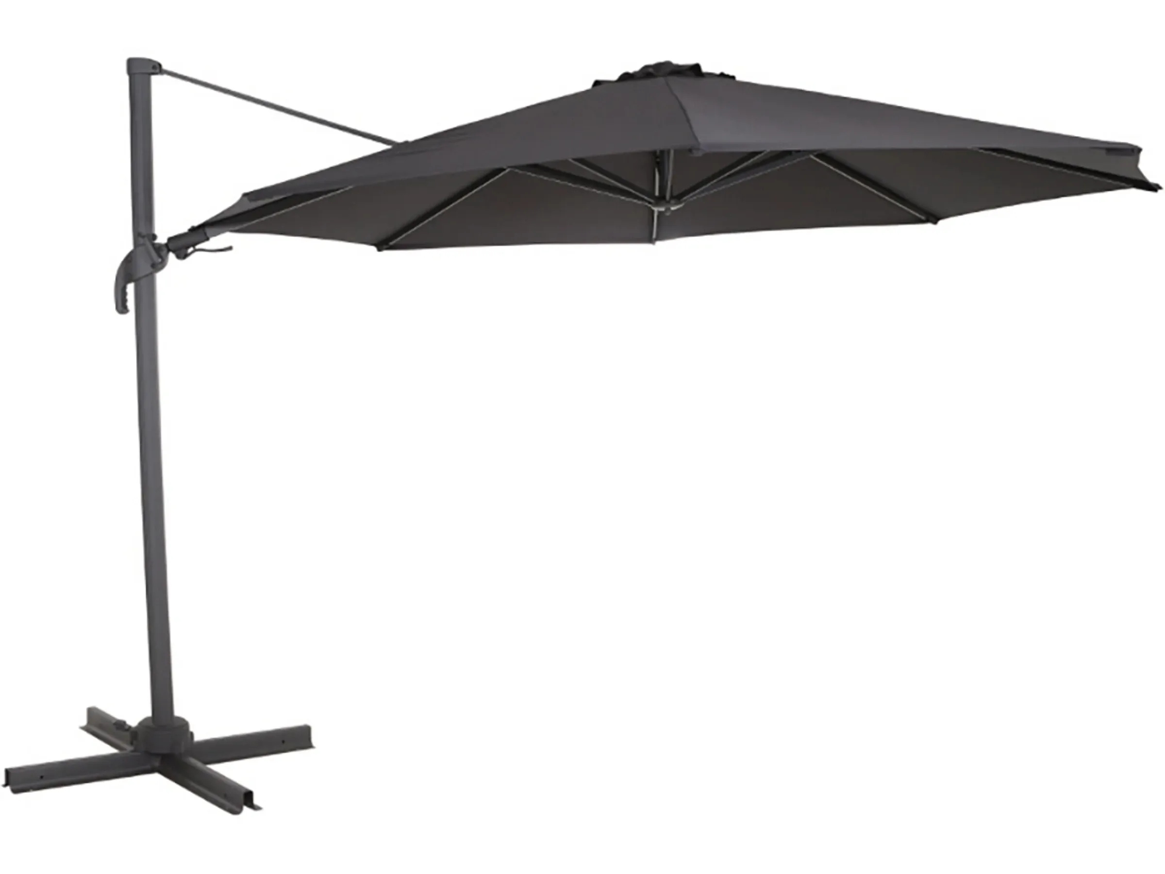 Siena Garden Ampelschirm Ø 350 cm Anthrazit mit Kurbelmechanik