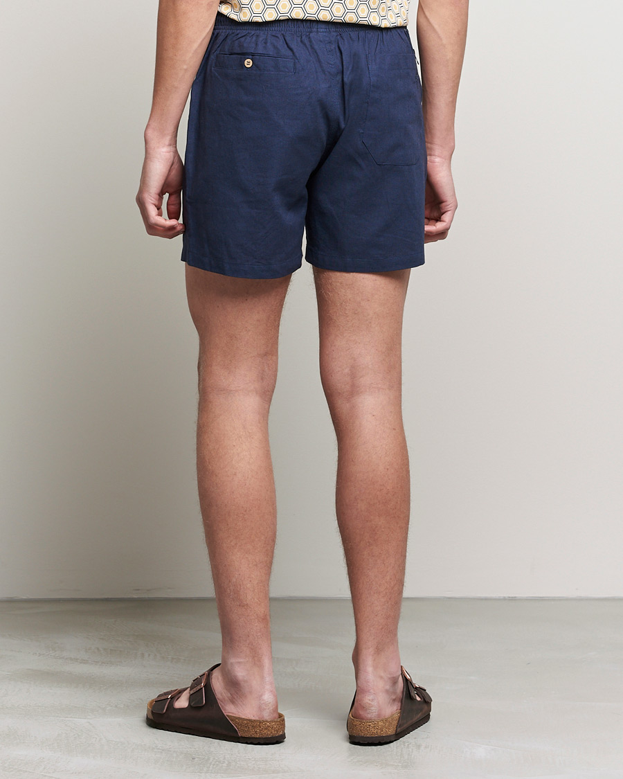 OAS Linen Shorts Navy
