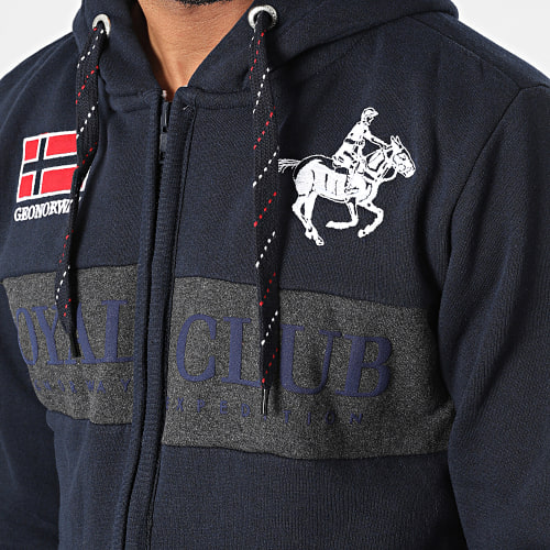 Sweat Zippé Capuche Fahorse Bleu Marine