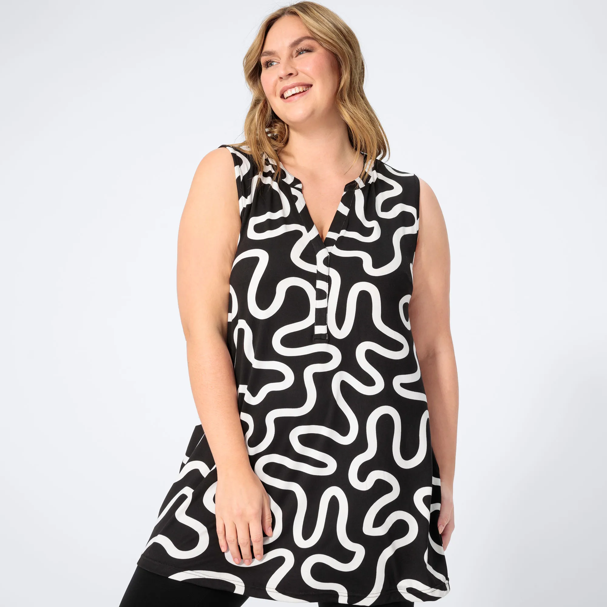 Damen-Top mit Trend-Muster, große Größen