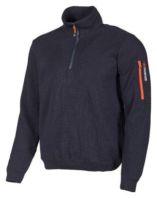 Ivanhoe gilet Hadar Demi-Zip Bleu Marine-laine mérinos fine-Bleu