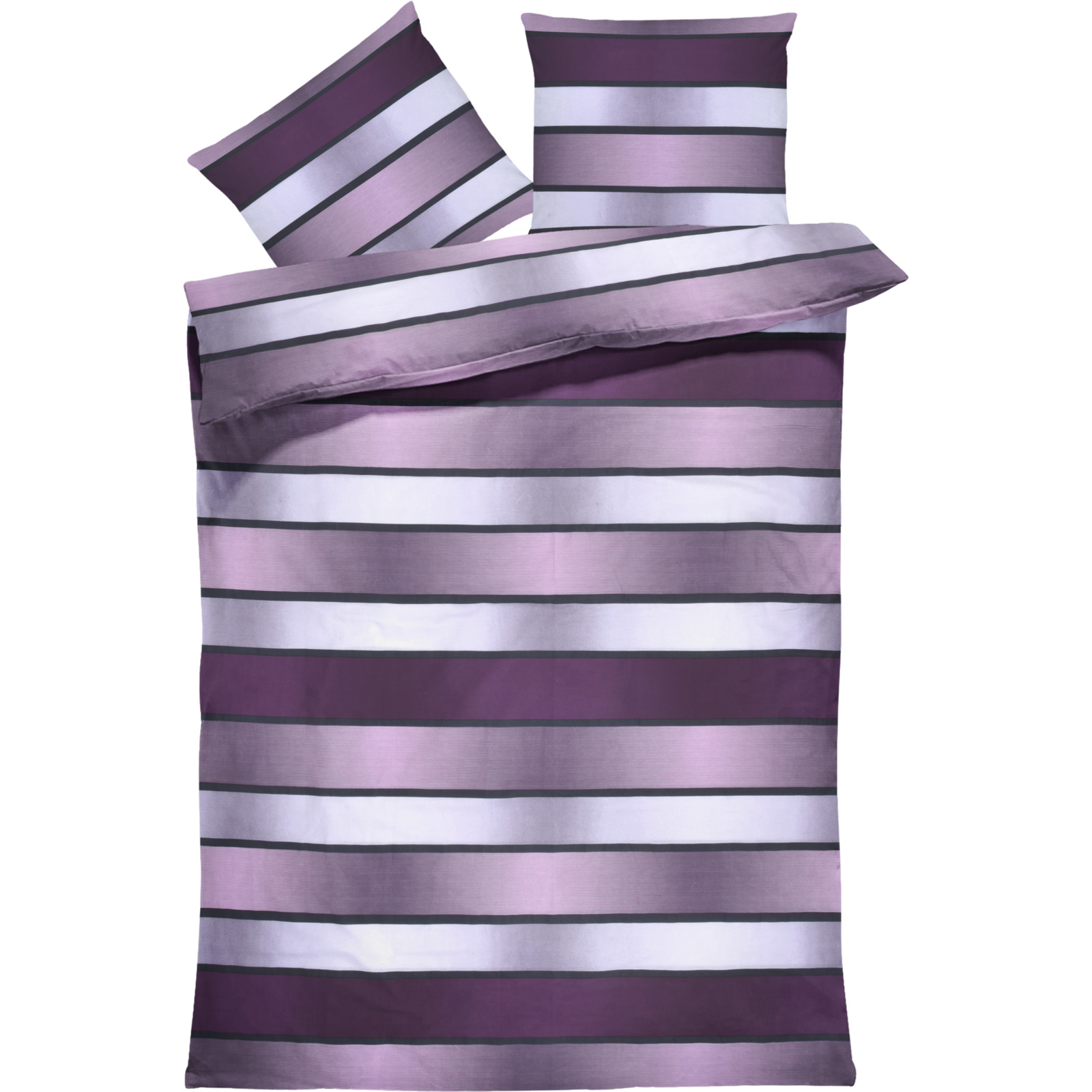 Bettwäsche Renforcé Stripes lila 50x70 Kissenbezug