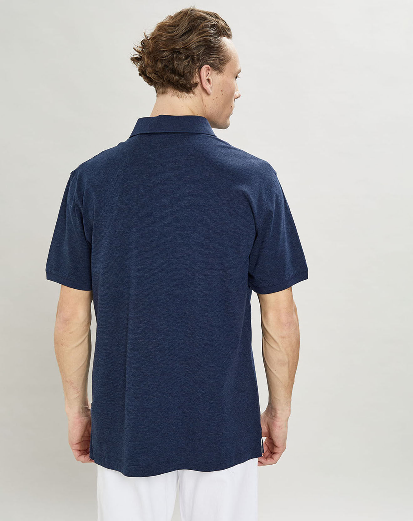Hackett London Polo chiné mercerisé Classic Fit bleu