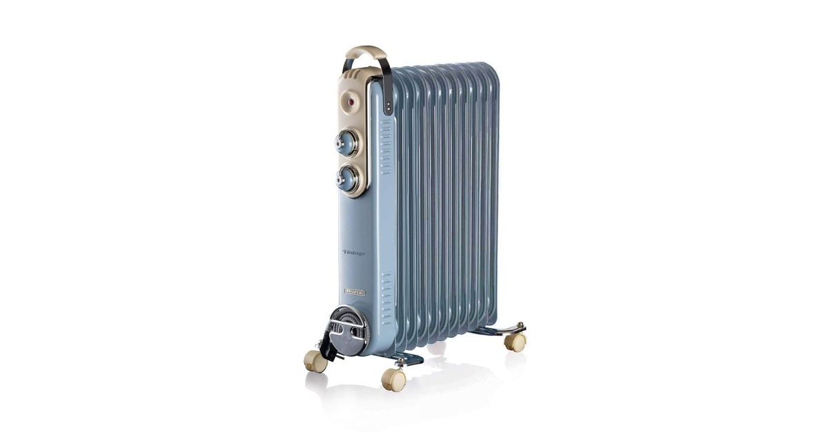 ArieteVintage blauwe olieradiator 11-elementen  (Blauw, 2500 Watt, 3 standen)