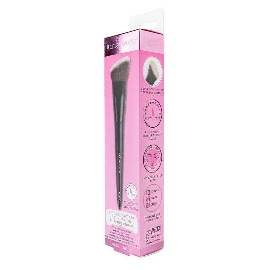Brushworks No. 9 Angled Flat Top Foundation Buffing Brush