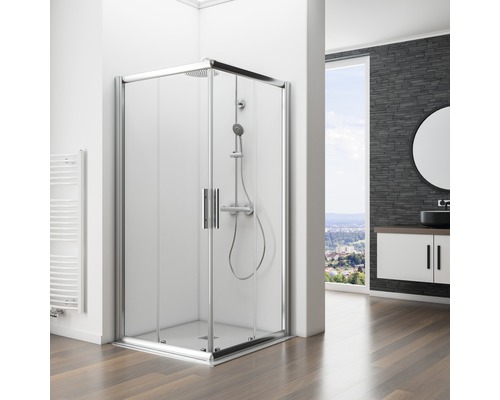 Douchekolom incl. thermostaat Schulte Modern plus extra vlakke douchekop chroom D969270 02