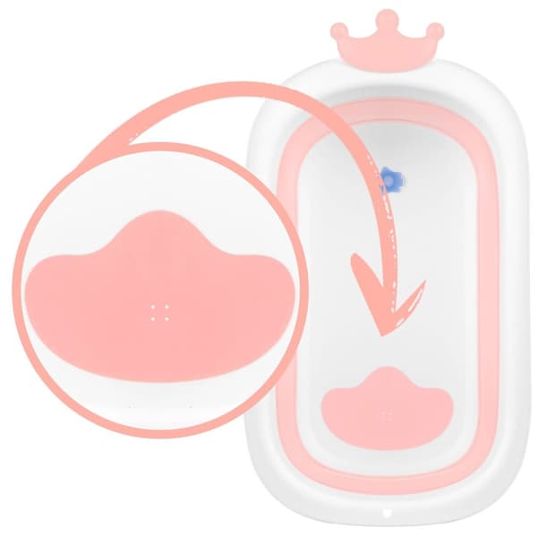 Babybadekar med pute RK-280 hvit/rosa