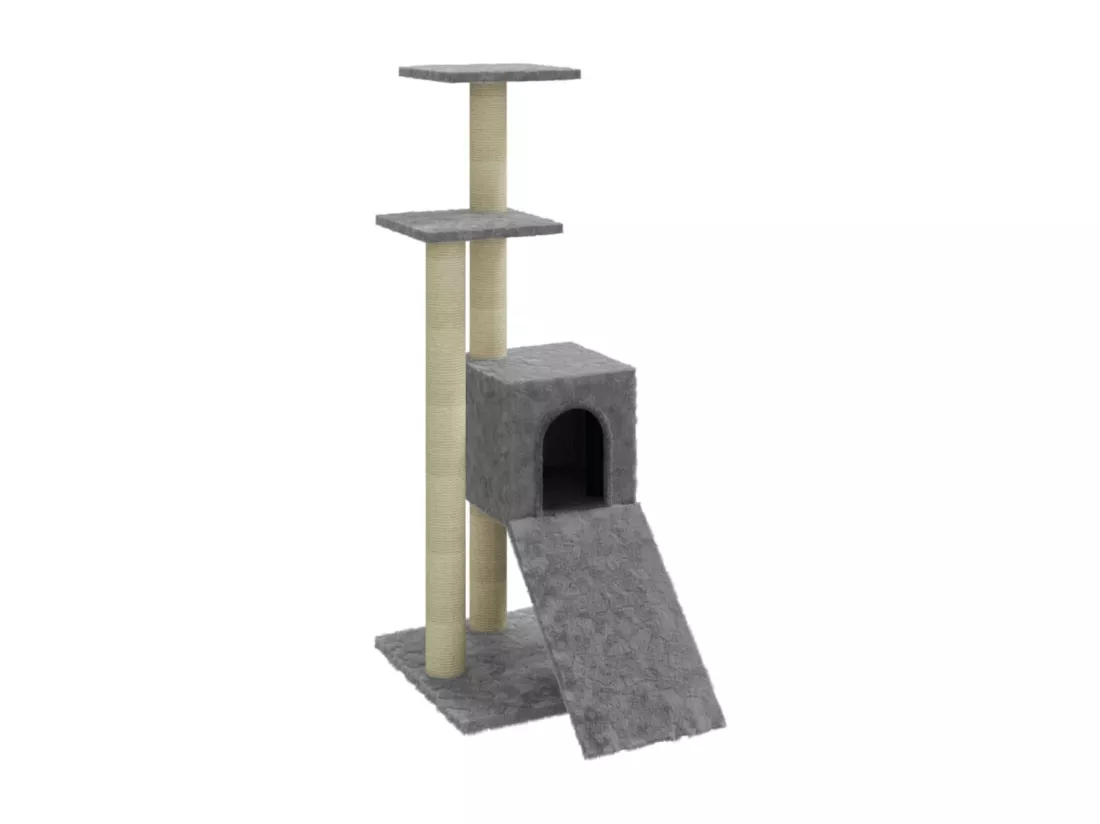 Arbre à chat avec griffoirs en sisal Gris clair 92 cm