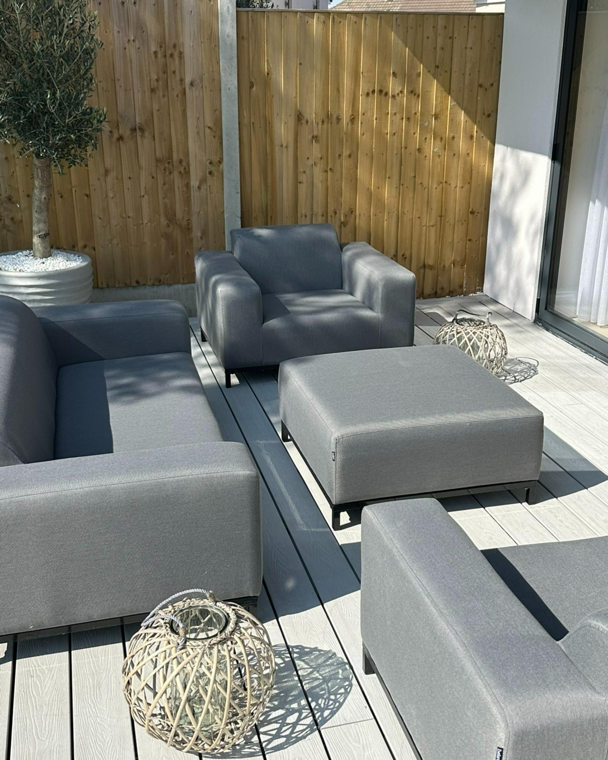 Loungeset met tafel 5-zits ROVIGO Grijs