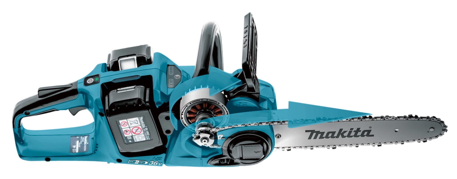 Makita DUC353PG2J 2x18V Li-Ion accu kettingzaag set (2x 6,0Ah) - 350mm