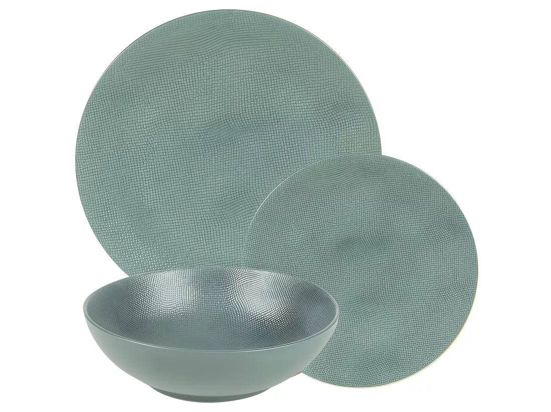 Service d'assiettes Vésuvio bleu 12 pièces