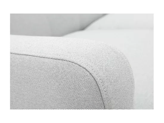 Canapé scandinave 2 places en tissu gris clair et bois clair LUNA