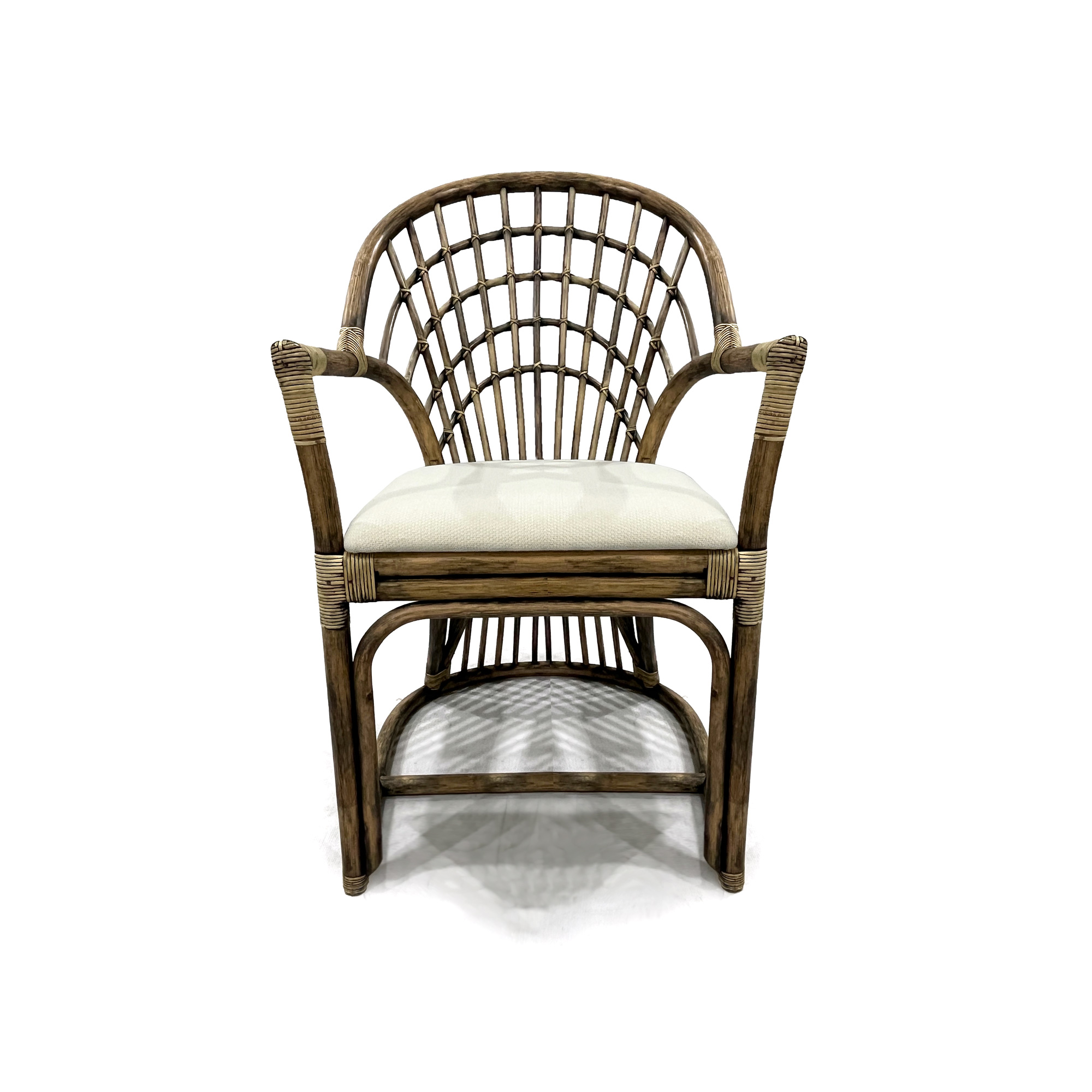 Rattan-Sessel 'Bernard', natur, weiß, B 55 cm, T 57 cm, H 91 cm von fischer's lagerhaus