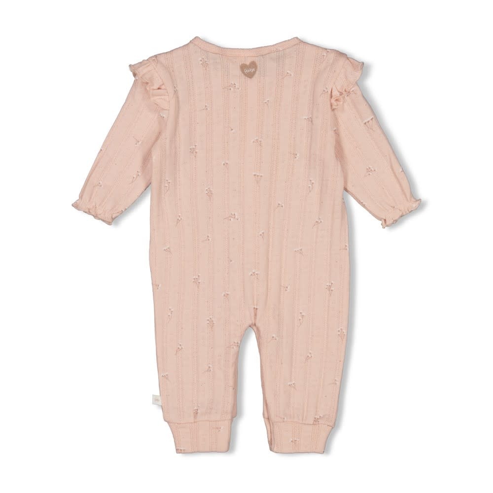 Feetje Feetje pak pointelle rib aop - Delicate Flower l.roze