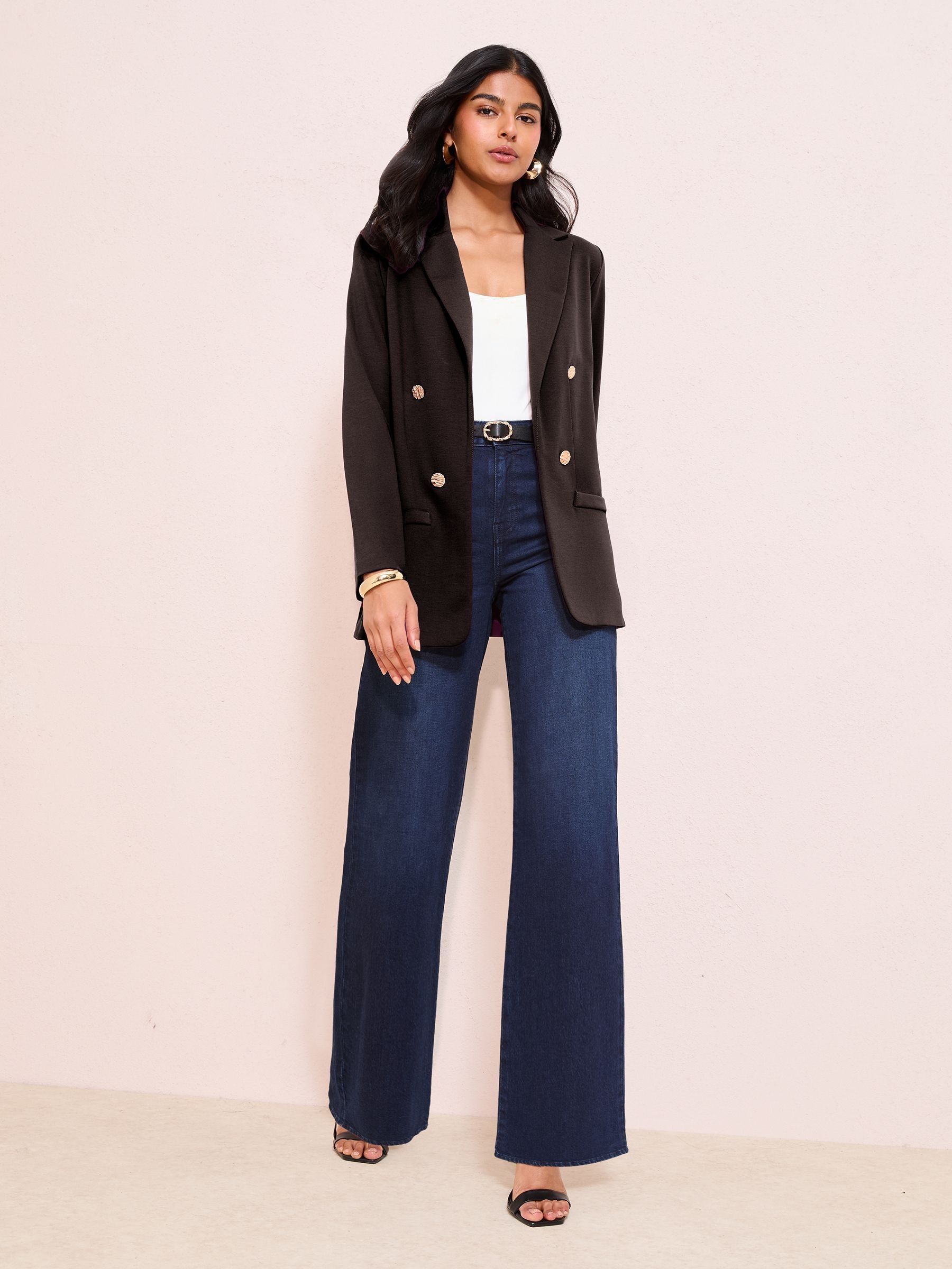Zwart - Friends Like These Edge To Edge Ponte maatgesneden blazer