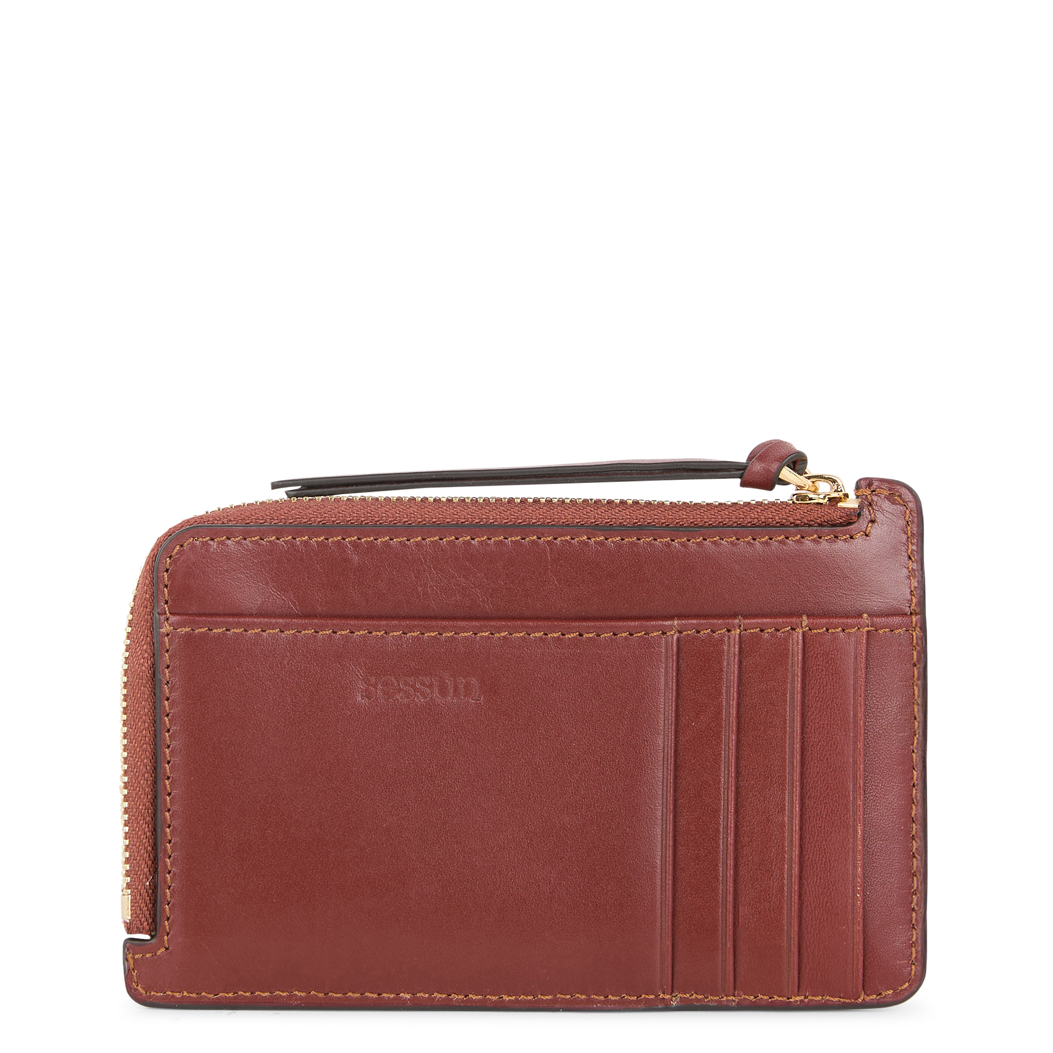 LUZI - Porte-carte en cuir | Marron