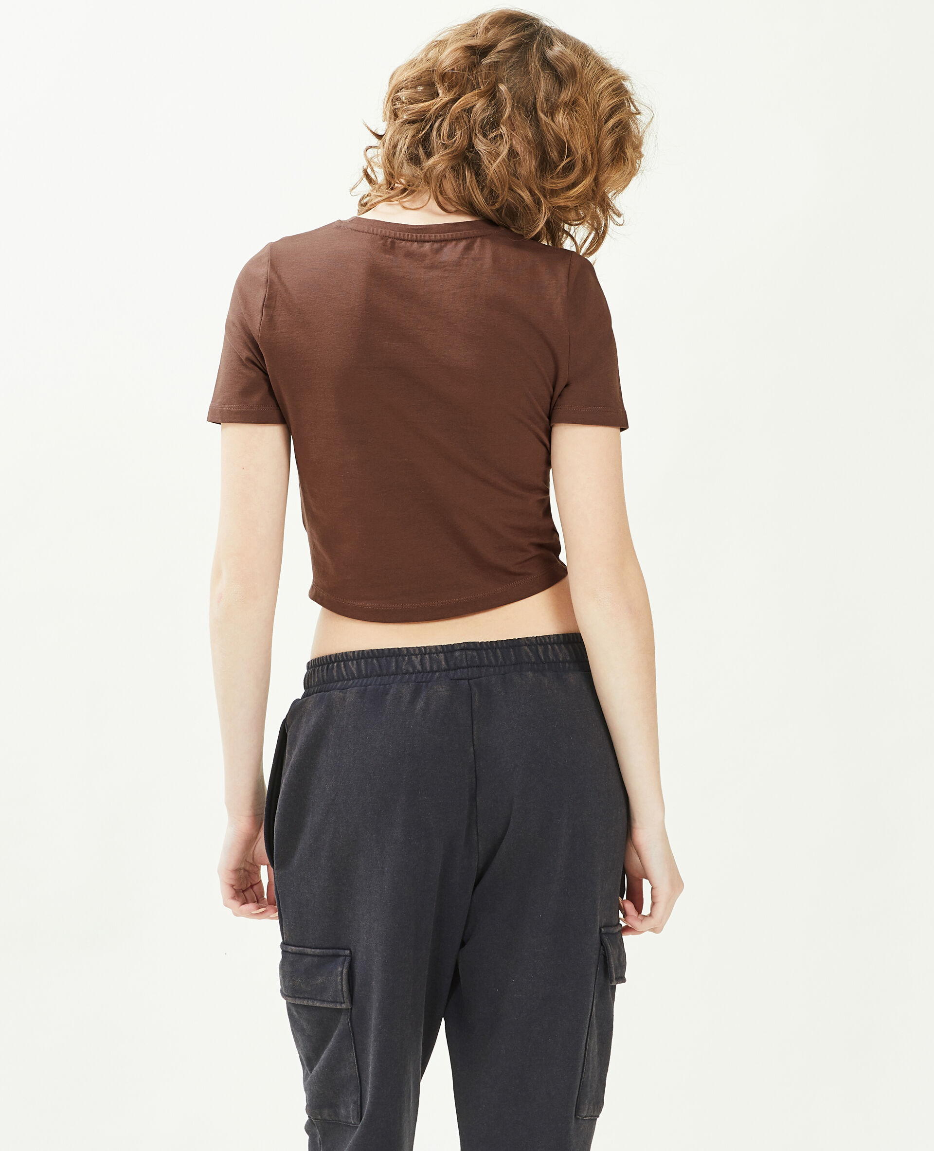 T-shirt cropped - Marron