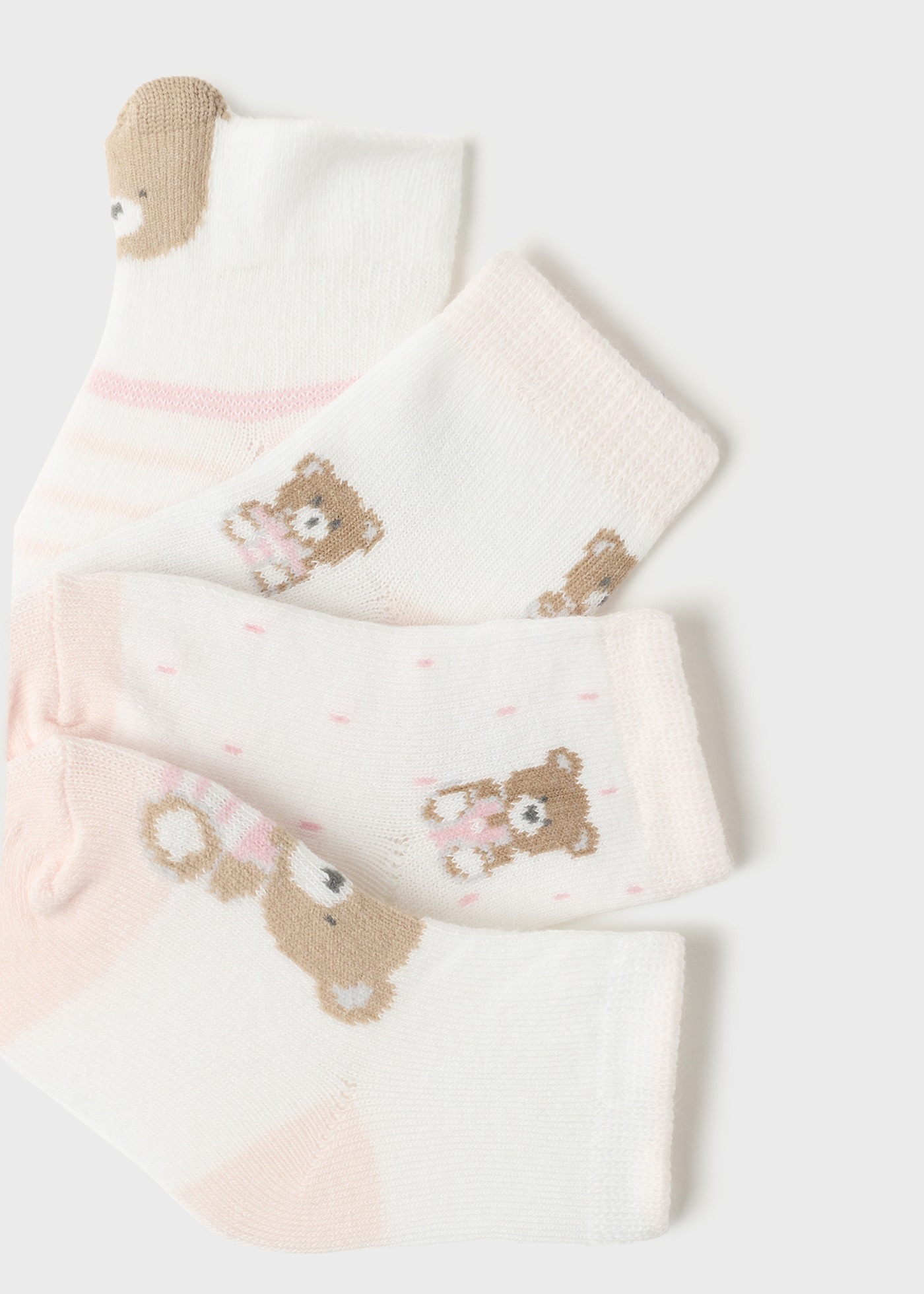 Pacote com 4 pares de meias estampadas para recém-nascidos