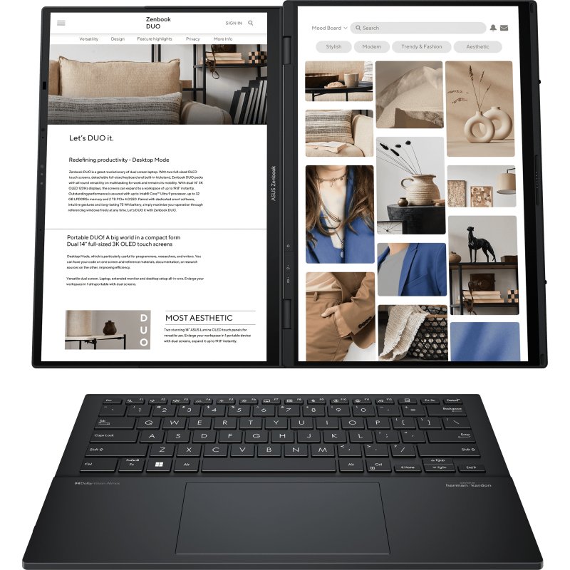 ASUS Zenbook Duo UX8406CA-PZ011W Intel Core Ultra 9 285H Hybride (2-en-1) 35,6 cm (14
