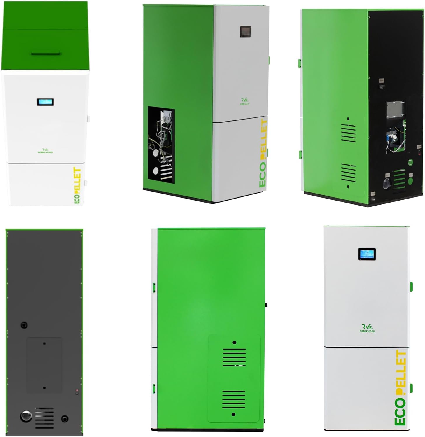 ROBIN WOOD- Ecopellet A++ Pelletkessel [12, 18, 24, 30, 35, 49 KW] Mit Wlan Modul | Heizung Pelletheizung Pellet Anlage Kessel Pelletanlage Pelletheizkessel (12 kW)