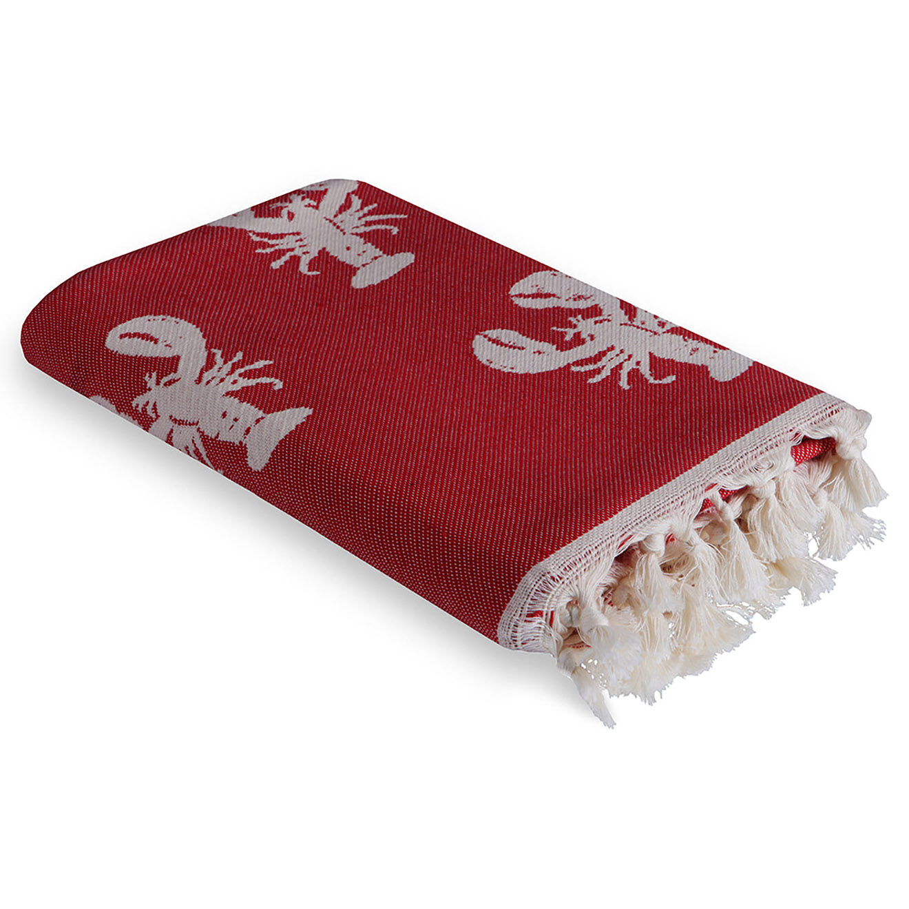 Febronie Fouta reversible Homard rouge - 100x200 cm