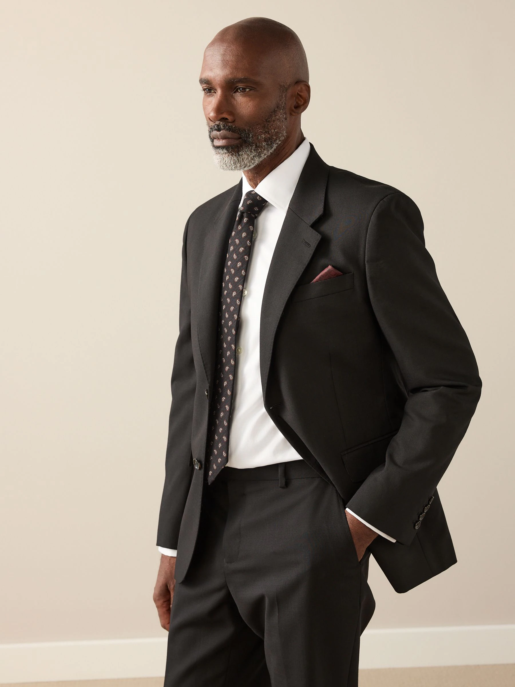 Zwart - Slim Fit - Slim Fit Signature Nova Fides 100% Italian Wool Suit Jacket