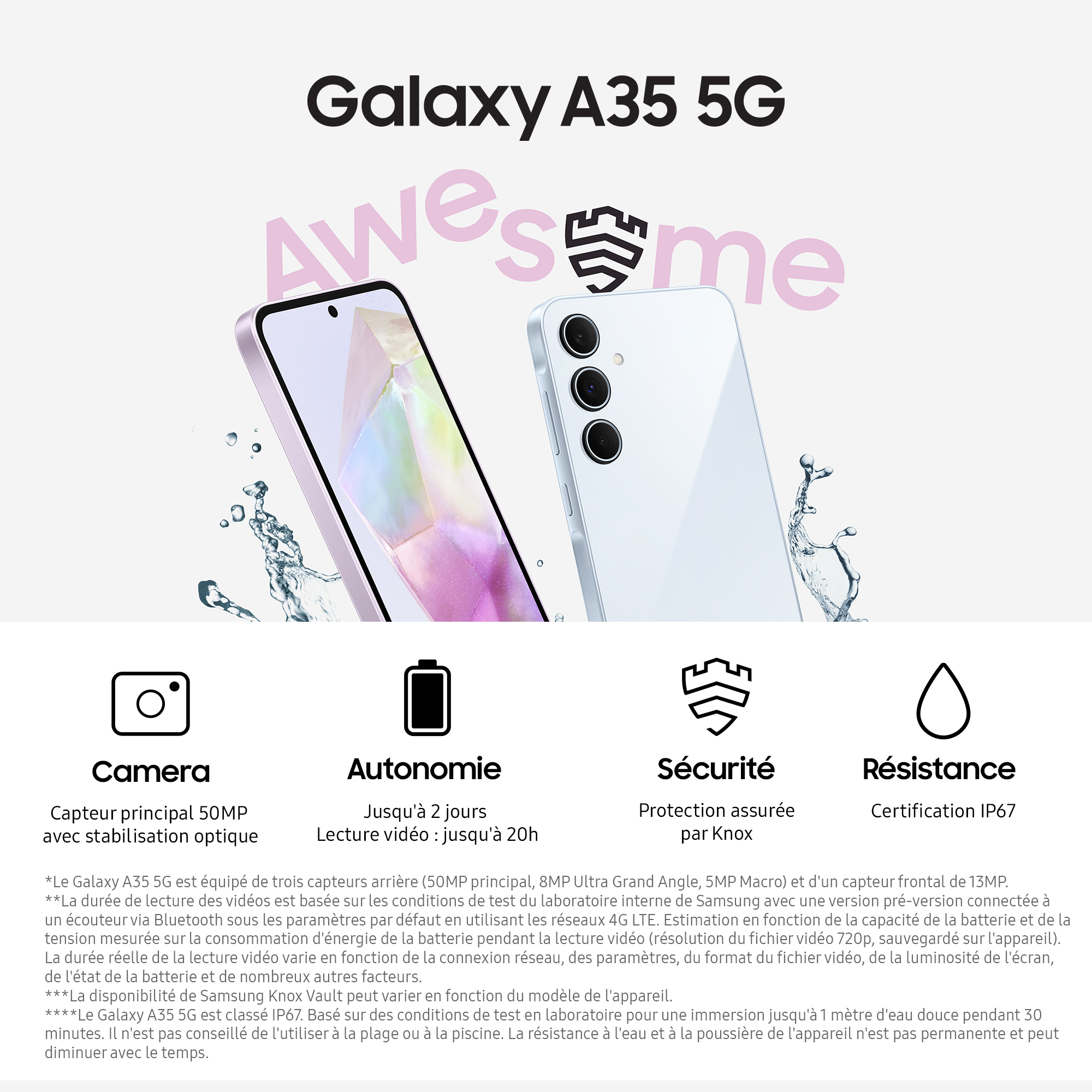 Samsung Galaxy A35 - 5G - 6/128Go - Bleu