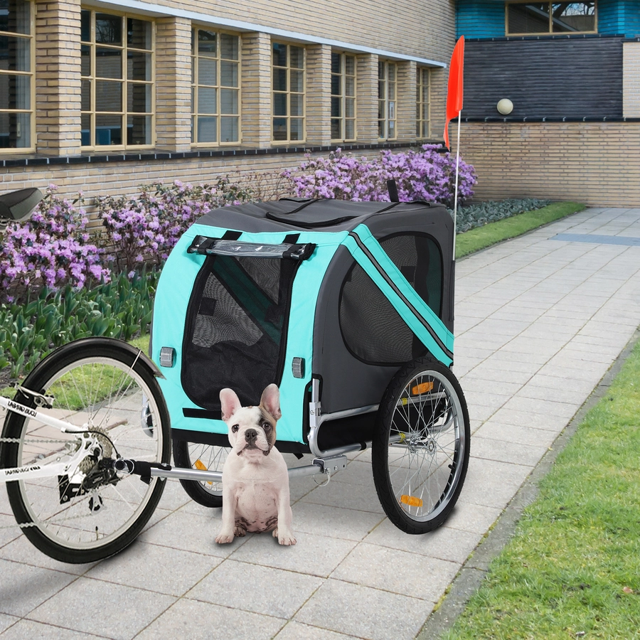 PawHut Fahrradanhänger für Hunde grün