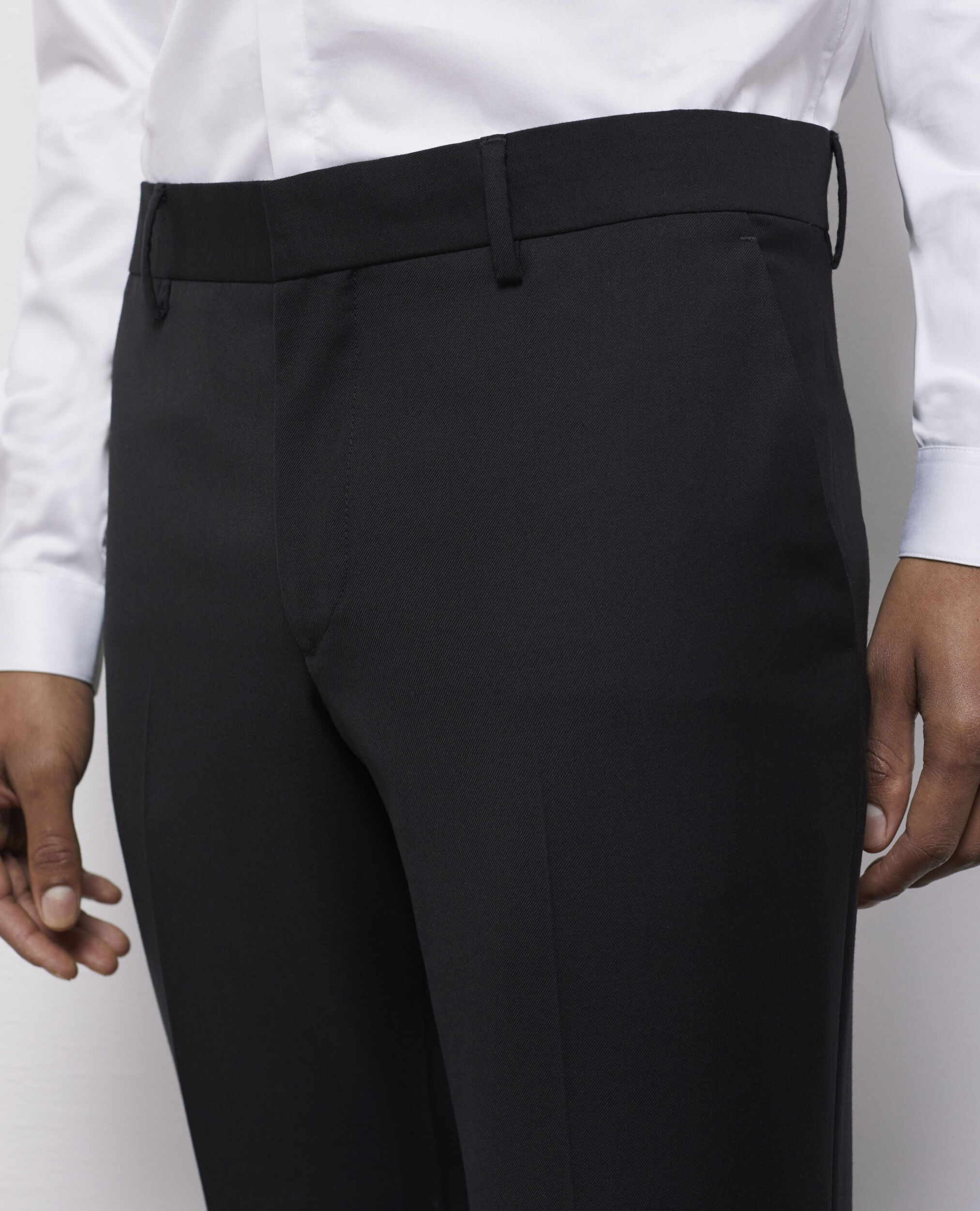 Pantalon de costume en laine noir