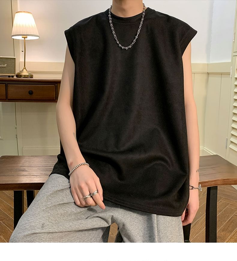Bay Go Mall - Tanktop met ronde hals en effen kleur