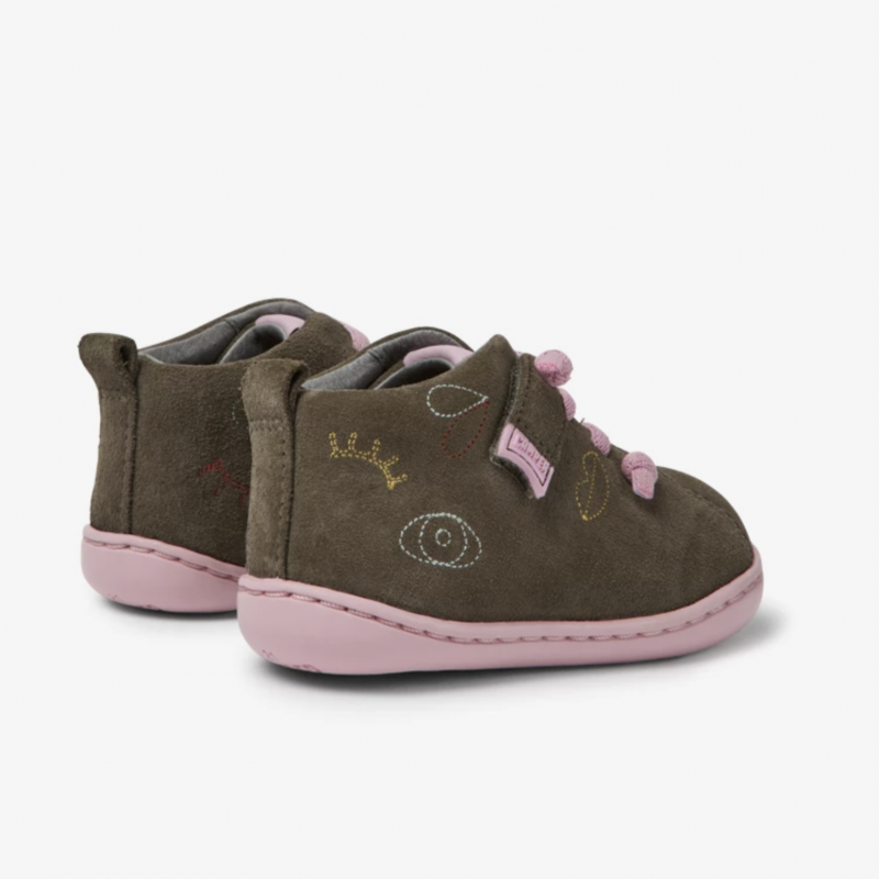 Camper Camper Peu Twins Sella gris kaki et rose