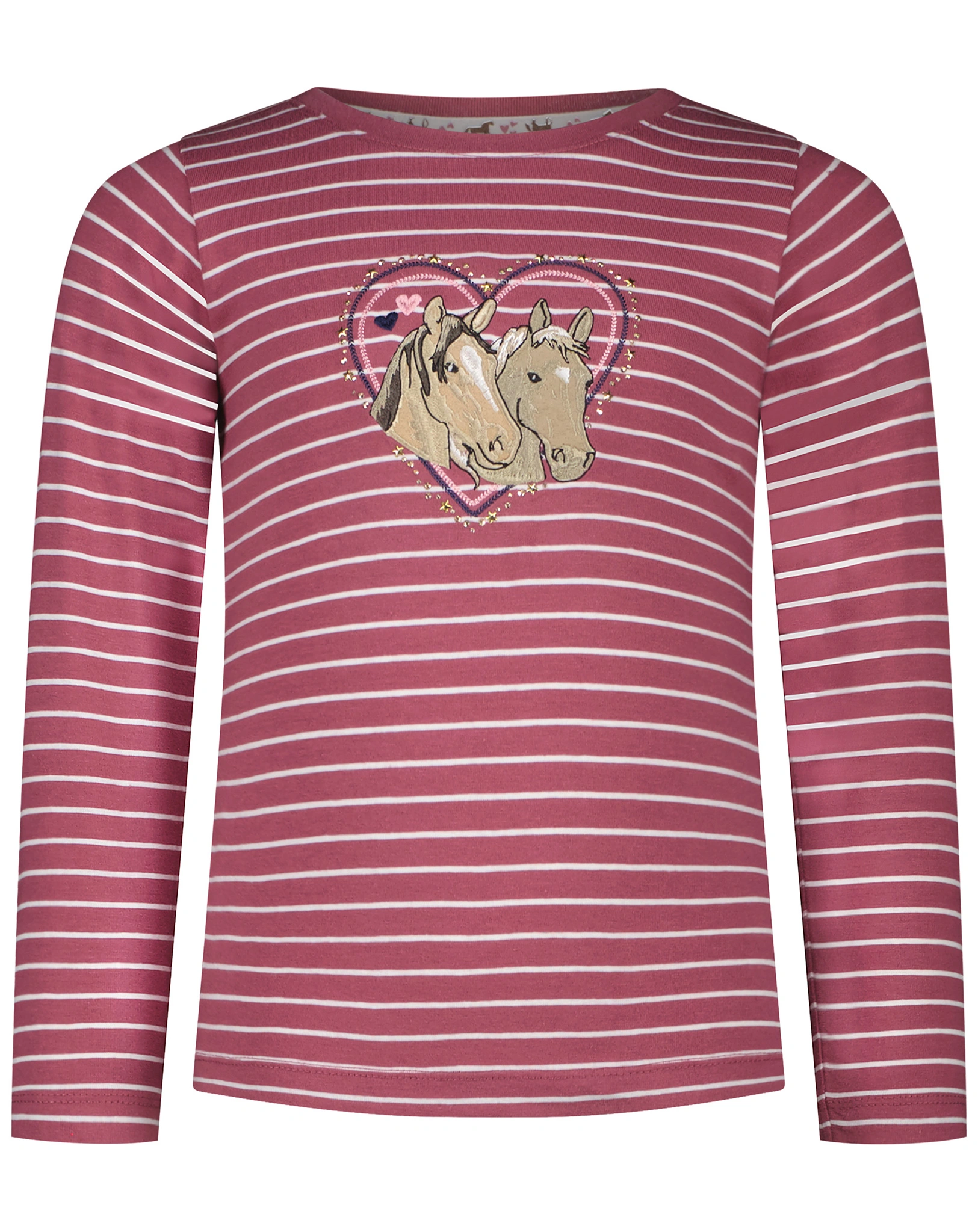 Langarmshirt HORSE WORLD - STRIPES & HORSES in mauve