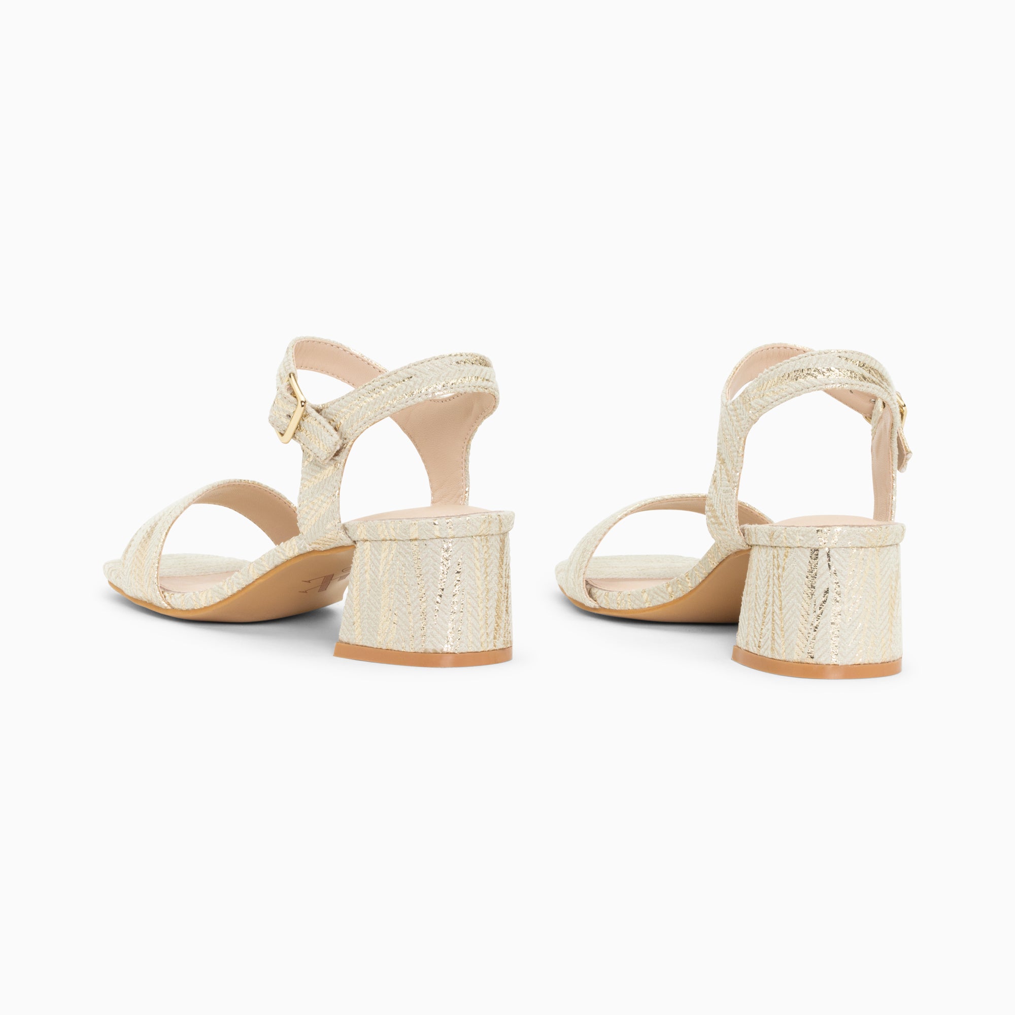 Sandales à talon, Compensées-Sandales à talon Jenna or imprimé zèbre
