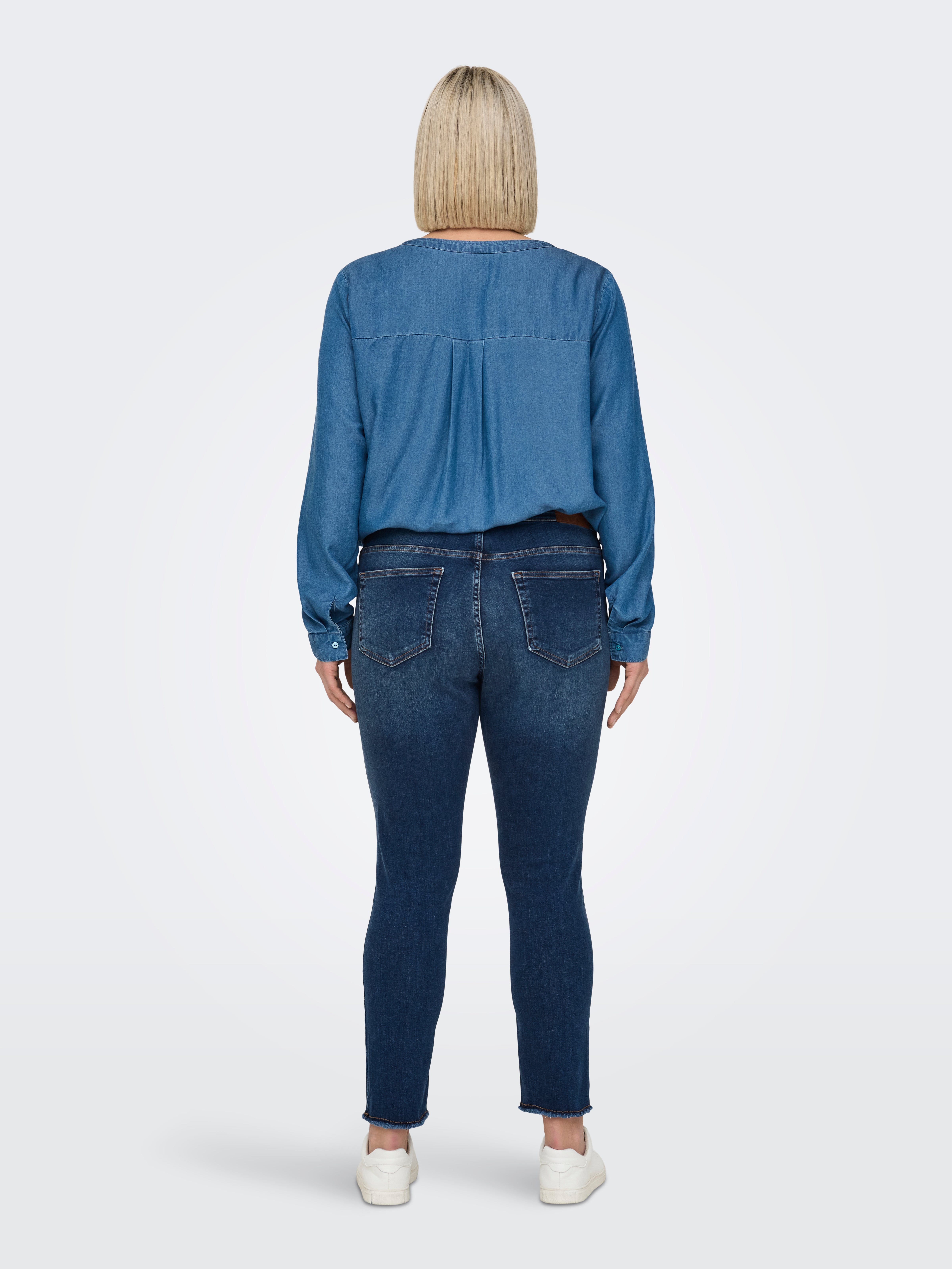 CARWILLY Mittlere Taille Skinny Fit Jeans Dark Blue Denim
